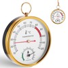 2-in-1 Sauna Thermometer and Hygrometer, Stainless Steel Round Sauna Thermo-Hygrometer