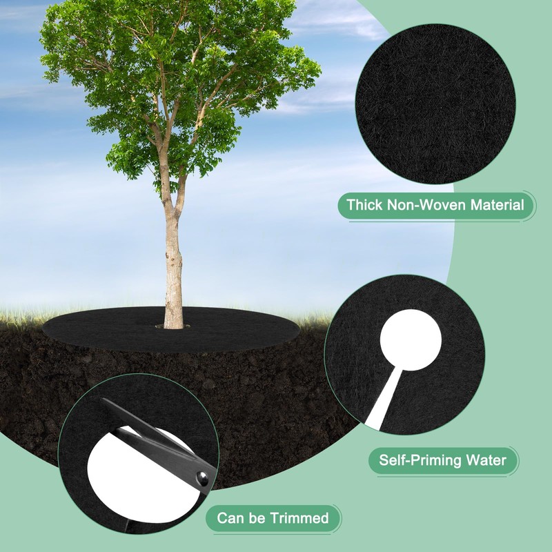 M METERXITY 24 Pack Non Woven Tree Cover Rings,10.6 Inch