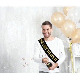 Bachelor Party Sash, Smooth Satin, Sparkly Gold HilariousText. Bachelorette Party Supplies, One Side Measures 3ft Long, 3,74in Wide, Durable and Reliable.