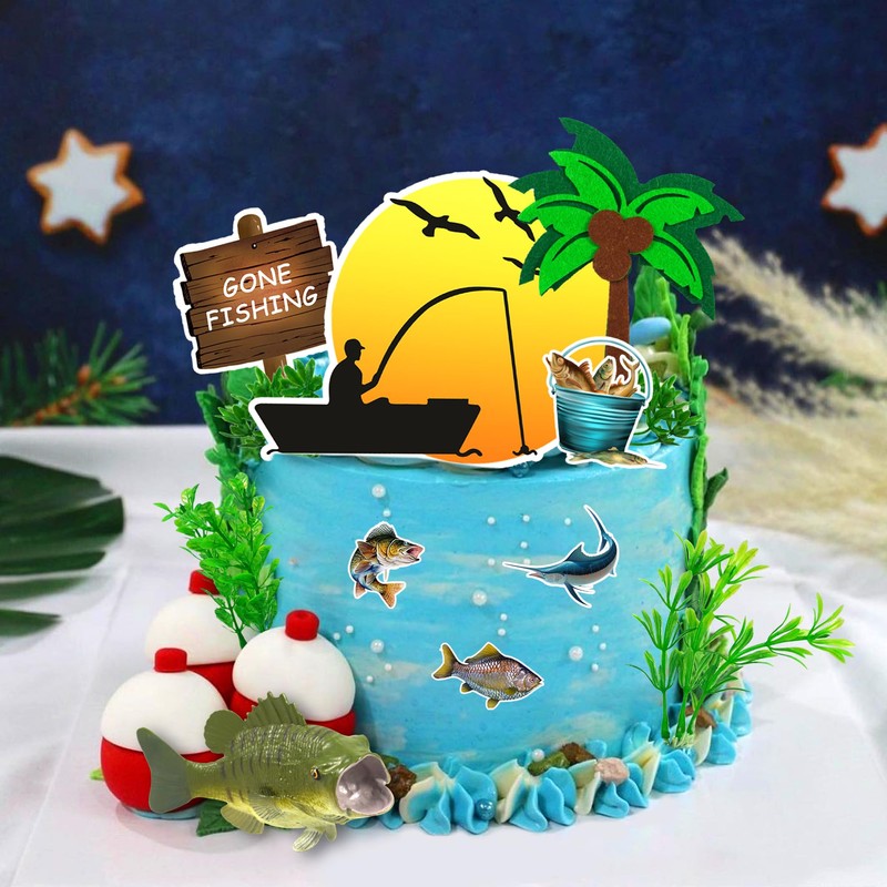 Decoraciones para tartas para fiestas de cumpleaños, baby shower (peces)
