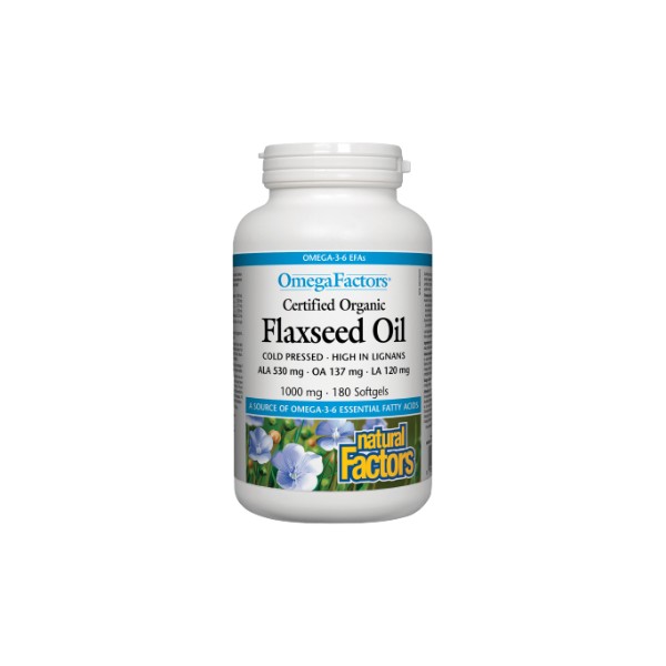 Natural Factors Flaxseed Oil 1,000mg - 180 Softgels
