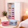 2PCS Storage Boxes with Lids Cotton Linen Fabric Bins Baskets