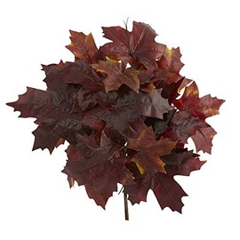 Nearly Natural 18in. Autumn Maple Leaf Artificial Flower (Set of 2)