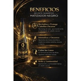 Ouro Shampoo Matizador Negro para Cabello Obscuro 1 lt