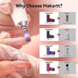 Makartt 100 Pcs Nail Drill Bits Sanding Bands for Nail Drill 4 Color Coarse Fine 80/120/180/240 Grit File Small Sanding Band with 3.1mm Mini Mandrel Nail Bit Set for Acrylic Nails Gel