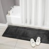 mDesign Microfiber Bath Mat Set - 3 Piece Bathroom Rugs
