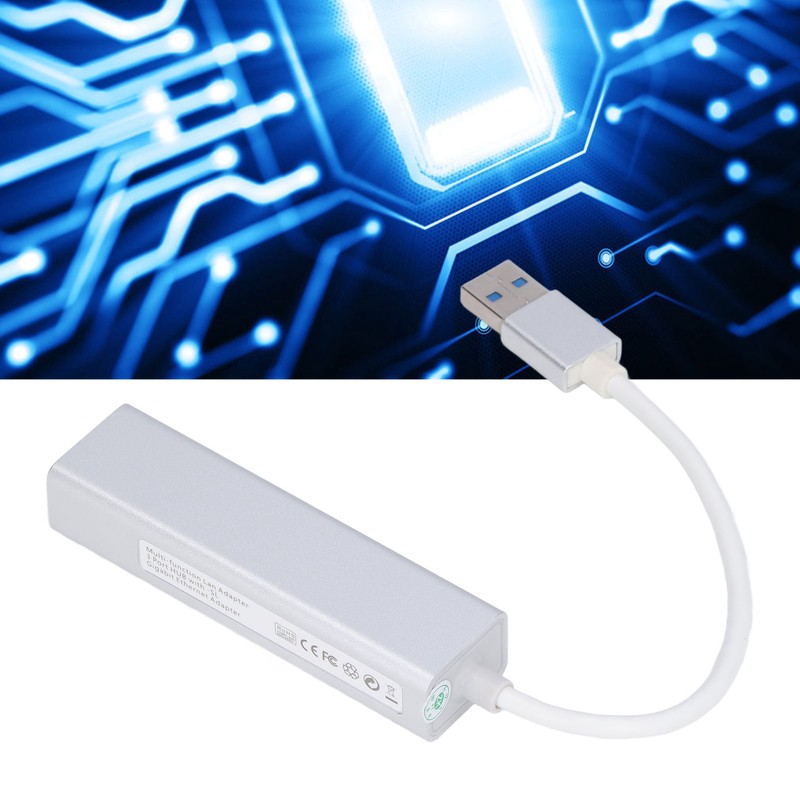 USB 3.0 to Ethernet Adapter 4 in 1 Multiport Multifunction