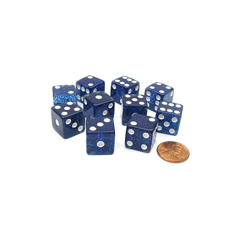 Koplow Games Set of 10 D6 16mm Glitter Dice -