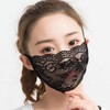 Sheer Embroidered Fashion Face Mask for Outdoor & UV Protection Fabric Mask White 3ea