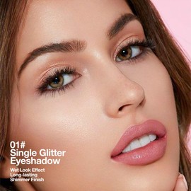 CAKAILA Single Gold Brown Glitter Shimmer Eyeshadow,Bright High Pigment Intense Monochrome Eye Shadow,Buildable Sparkly Eye Glitter Shimmer Finish,24 Hour Eye Makeup Longwear Waterproof,Blendable