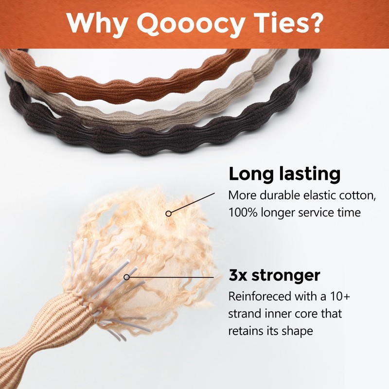 12-Pack 4X Extra Long Hair Ties - Ideal for Dreadlocks,