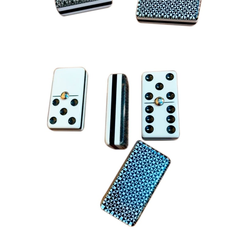 Domino Plata Profesional + CUBILETE Liso + Dados DE Poker