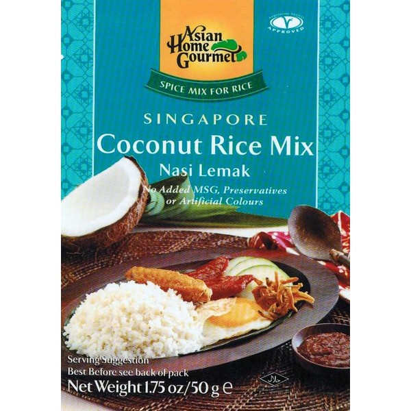 Asian Home Gourmet Singapore Coconut Rice Mix, 1.75-Ounce Boxes (Pack of 12)