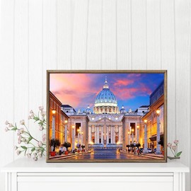 IPISSOI 5D Diamond Painting Kits for Adults Beginners Paint by Numbers Crafts Adult Rome Italy Europe Vatican Cathedral 12X16 Inch Gifts for Family and Friends