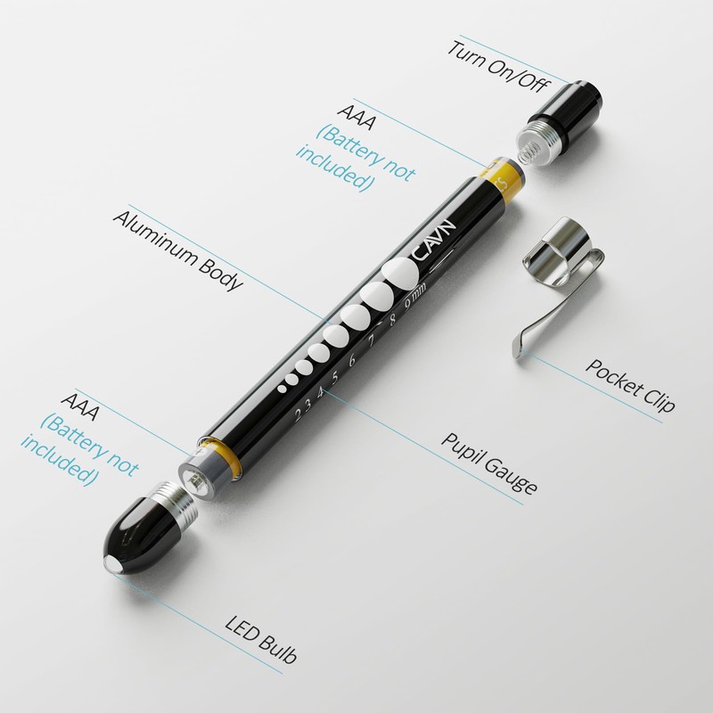 CAVN Pen Light with Pupil Gauge LED Penlight for Nurses
