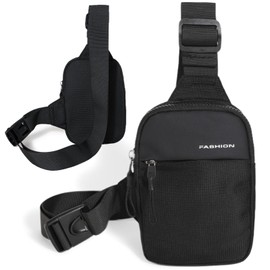 Mikqky Sling Crossbody Bag, Men's Chest Bag, Sling Bag Men's Black, Sling Bag Chest Bag, Small, Chest Bag, Modern Men's Sling Bag, Crossbody Bag Backpack Outdoor (Black), black