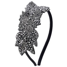 BABEYOND Flapper Headband 1920s Headpiece - Art Deco Headpiece Rhinestone Hair Accessories for Women (Style4-Silver)