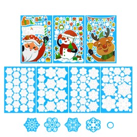 ZORRA 198PCS Christmas Window Stickers, Double Sides Christmas Stickers Snowflake Window Stickers, Christmas Window Stickers Reusable Xmas Window Stickers for Christmas Window Decorations Party Decor