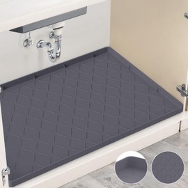 Ruinovate 28" x 19" Under Sink Mat for Kitchen Waterproof, Sink Protectors for Kitchen Sink, Under Sink Organizers and Storage, Silicone Mats for Kitchen Counter, Under The Sink Organizer (Gray)