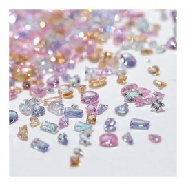 Nail Parts, Set of 50 Clear Rhinestones, 3D DIY, Multicolor, Nail Stones, Glitter, Nail Set, Small, 3D, Transparent, Rhinestones, Clear, Glitter, Nail Art, Parts, Jewelry, Decorative Parts, Crafts,
