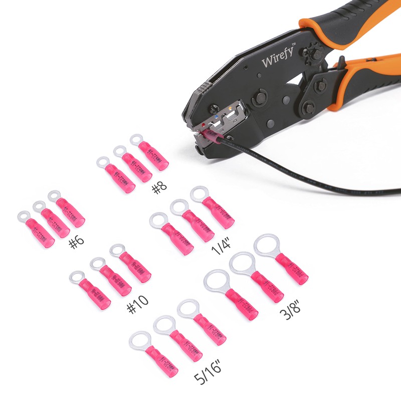 Wirefy 150 PCS Heat Shrink Ring Terminals #6 - a