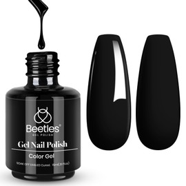 beetles Gel Polish Beetles Black Gel Nail Polish, 1 Pcs 15ml Audrey Winter Color Soak Off Gel Polish Nail Art Manicure Salon DIY Nail Uv Lamp Gel Nail Design Decoration at Home Gift for Women Gel Nail Polish
