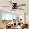 Breezary 52 Inch Flush Mount Farmhouse Rustic Ceiling Fan with
