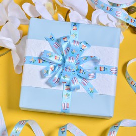 YAMA Back to School Ribbon for Crafts 5/8 Inch, Teacher Ribbon School Theme Pencil Apple ABC Ribbons for Gift Wrapping Crafts Hair Wreaths Flower Bouquet (10 Yards)