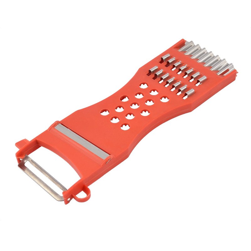 uxcell Plastic Frame Vegetable Fruit Slicer Peeler Shredder 4pcs Red