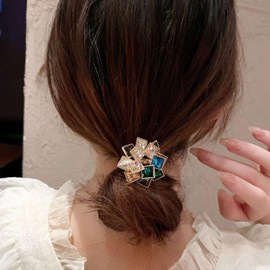 KAMIHO Hair Rubber Stylish Hair Accessories, Hair Accessories, For Adults, Korean Wedding (Black, Small)