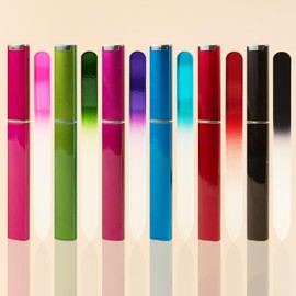 XEAOHESY 6 Pieces Both Sides Glass Nail File Crystal Glass Nail Files for Natural Nails with Case Glass Files for Nails Finger Nail Files for Women（Dark Color）