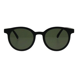 PASTL Designer Fashion Sunglasses Round Horn Rim Unisex Shades UV 400 Matte Black