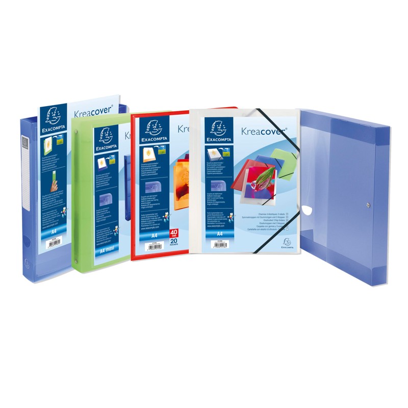 Exacompta KreaCover 55188E Pack of 5 Plastic Folders DIN A4