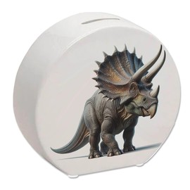 Triceratops Money Box Dinosaur Piggy Bank Prehistoric Triceratops Figure Prehistoric Treasure for Children Triassic Jurassic Chalk Horn Design