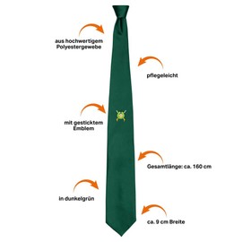 Deitert Shooting Tie Extra Long with Embroidered Emblem, Green