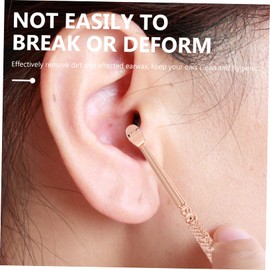 LALAFINA 1set Portable Ear Wax Removal Tools Kit Ear Cleaning Spiral Design Compact Storage to Use and Clean for Family Use