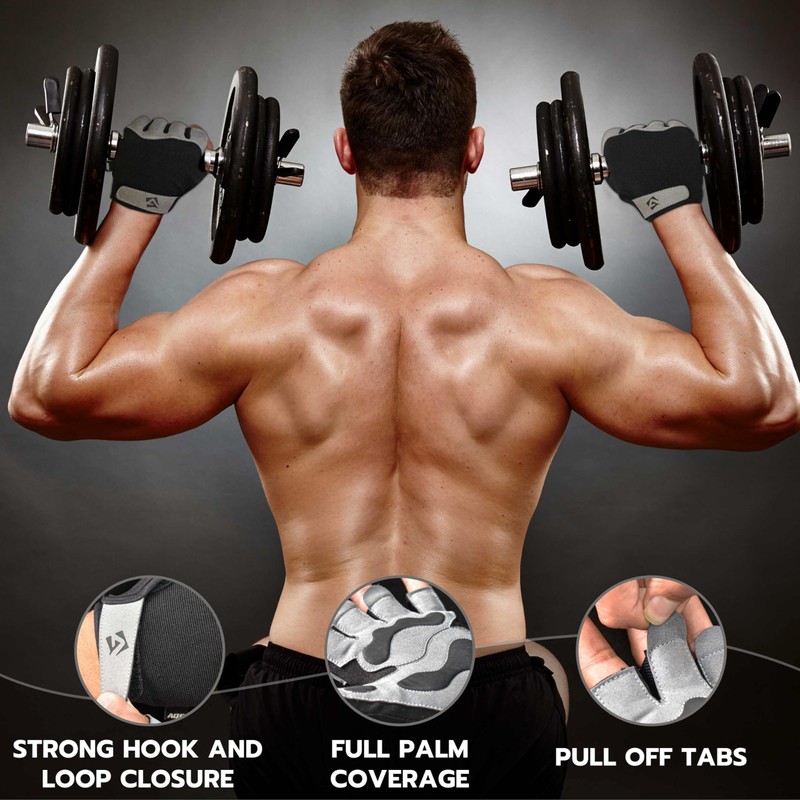 AQF Weight Lifting Gym Gloves Training Workout Fitness Gloves for