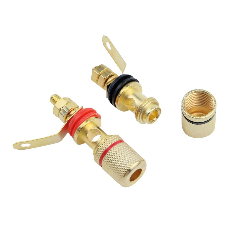 Antrader 12pcs Gold Plated Speaker Terminal Binding Post 4mm Banana