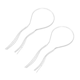 Healeved 2pcs Rhinestone Tassel Headband for Women Head Bands Tassel Hairband Headpiece