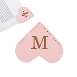 PATIKIL Heart Shaped Bookmark Heart M Cute Stylish Leather Bookmark Page Marker for Readers, Kids, Teachers, Students, Pink