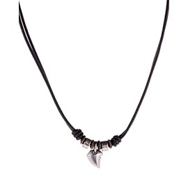 Fossil Necklace for Men Vintage Casual, Measurements: Length: 42 cm + 5 cm black Leather Necklace, JF85832040