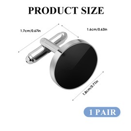 2 Pcs Men's Cufflinks, Cufflinks for Men Cuff Links Groom Classic Mens CuffLinks Wedding Cuff Links Tuxedo Shirts Classic Black&Silver Match for Men Suitable for Wedding, Banquet, Ceremony, Business