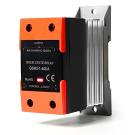 Jadeshay Solid State Relay, SSR Solid State Relay, DC Control, AC Single-Phase DIN Rail Mounting with Cooler for Industrial Automation GSR2-1 (40DA)