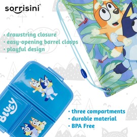 Sorrisini Children's Lunch Box, Breakfast Box for Kids, Lunch Box for Children, Lunch Bag for Picnic, Nursery, Backpack for Gymnastics and Excursions Bluey