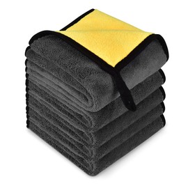 Microfiber Towel 5 Pack, Super Absorbent Drying Microfiber Cleaning Cloth for Car, House, Kitchen, Window