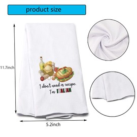 POFULL Italian Cooks Gift I Don't Need Recipes I'm Italian Dish Towel Italian Kitchen Decor (I Don't Need a Recipe Kitchen Towel)