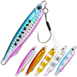 Blue Storm Lure Metal Jig Set, 0.7 oz (20 g), 1.2 oz (30 g), 1.4 oz (40 g), 2.1 oz (60 g), Made in Japan, Hologram Sheet, Flying Distance, Iron Plate Lure, Sea Bass, Flounder, Sawara, Blue Product,