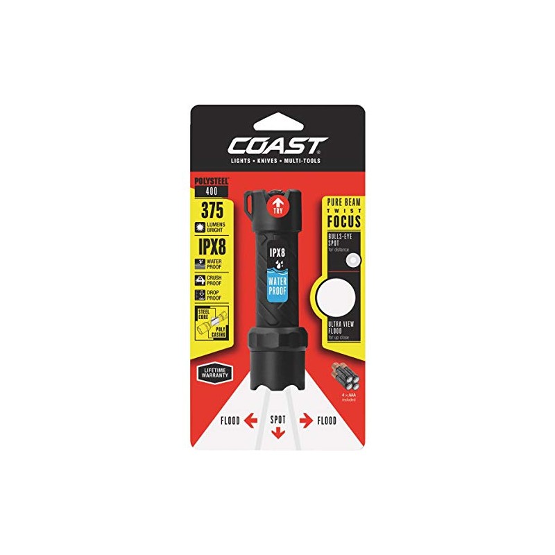COAST PRODUCTS 20765 Polysteel 400 Led Flashlight with Pure Beam
