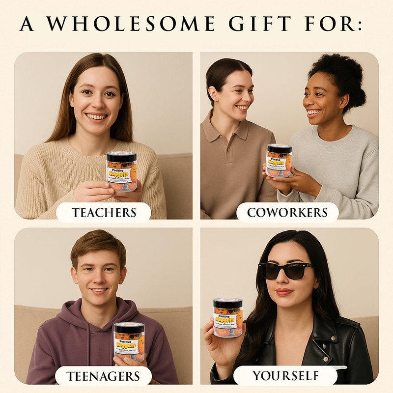 Positive Chicken Nugget Jar, 60 Funny Chicken Nugget Affirmation Cards,