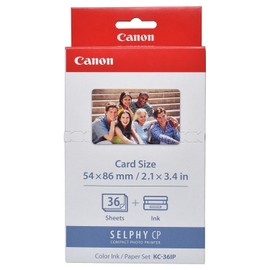 Canon 7739A001AH KC-36IP photo paper inkjet 54x86mm 36 sheets of 10-pack with color ink cartridge